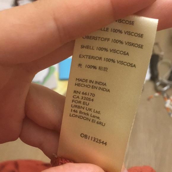 Free People Rust Orange Blouse Banda Crinkle - Picture 16 of 16